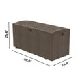 thumbnail image 3 of CIRUI 150-Gallon Outdoor Plastic Deck Box, Handle, Lockable Lid, Extra Large Waterproof Indoor，Outdoor Home Storage Box, Suitable for Patio Furniture, Cushions, Pool, Garden Tools - Brown, 3 of 3