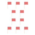 thumbnail image 1 of Billuyoard 100 piezas accesorios de charcutería palillos de banderas coche de carreras palitos de fruta tela escocesa blanca roja 10Conjunto, 1 of 6