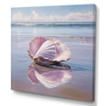 thumbnail image 2 of Designart "Seaside Reflections Beige Clam art painting" Animals Canvas Wall Art, 2 of 5