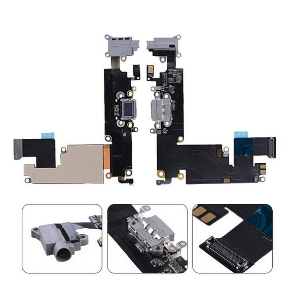 GSA Charging Port Flex Cable, Earphone Jack Mic for iPhone 6 Plus - Dark Gray