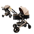 thumbnail image 2 of Petit B612 Luxury Baby Stroller 2 in 1 with Bassinet Mode Foldable Infant Stroller High Landscape Reversible Stroller Travel Pram Baby Carriage (Black), 2 of 5