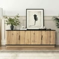 thumbnail image 5 of GVN TV Stand, Entertainment Center,Natural Wood Grain Four-Door MDF TV Cabinet for Living Room, Bedroom, 5 of 13