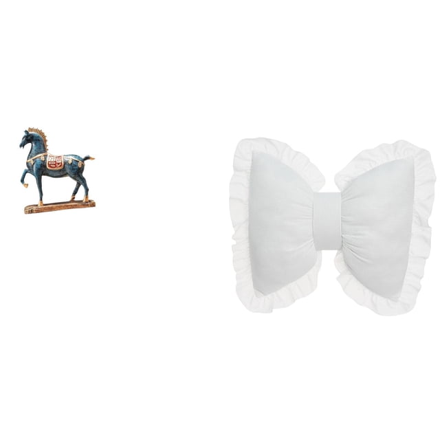 Figura de caballo,Figura de caballo Escultura animal coleccionable,Cojín con lazo bonito,Almohada con forma de lazo,bonito cojín decorativo con lazo,Funda de almohada con lazo suave y cómodo