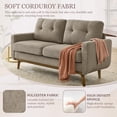 thumbnail image 5 of MOONMISS 67" Velvet Loveseat Couch, Modern Small Sofa With Walnut Wood Legs 2-seater Fabric Upholstered Mini Sofa Couches For Small Space,living Room Bedroom Office Dorm Apartment,Khaki, 5 of 6