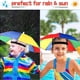 thumbnail image 5 of Sombrero Paraguas Manos Libres para Actividades Al Aire Libre - Protección Solar y Contra La Lluvia para Pesca, Golf y Jardinería - Sombrero Ligero y Portátil de Poliéster Upf 40+ con Ventilación - D, 5 of 6