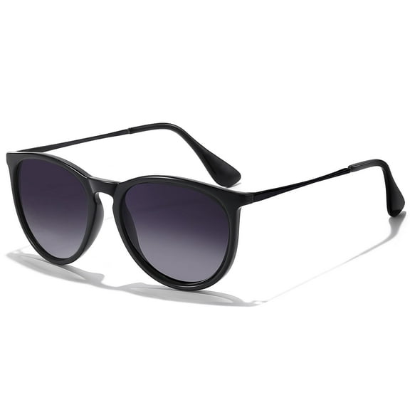 AOMASTE Polarized Sunglasses for Women Men Trendy Retro Round Sun Glasses UV400 Protection (Gray)