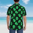 thumbnail image 4 of Sikiie Green Monster Print Men's Hawaiian Shirt, Summer Beach Button Pocket Short Sleeve T-Shirt,, 4 of 7