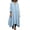 Light Blue, variant on Women's Cotton Linen Casual Maxi Dress Long Sleeve V Neck Ruffle Loose Beach Dresses
