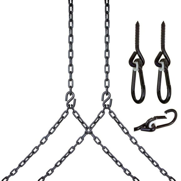 Barn-Shed-Play Heavy Duty 700 Lb Porch Swing Black Hanging Chain Kit (10 Foot Ceiling)