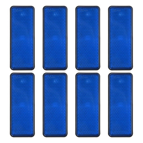 Reflectores traseros rectangulares, 8 Pcs de reflector de advertencia reflectante de seguridad de plástico universal