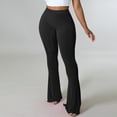 thumbnail image 4 of Women's Plus Size Elastic High Waist Stretch Flare Bell Bottom Pants, 4 of 7