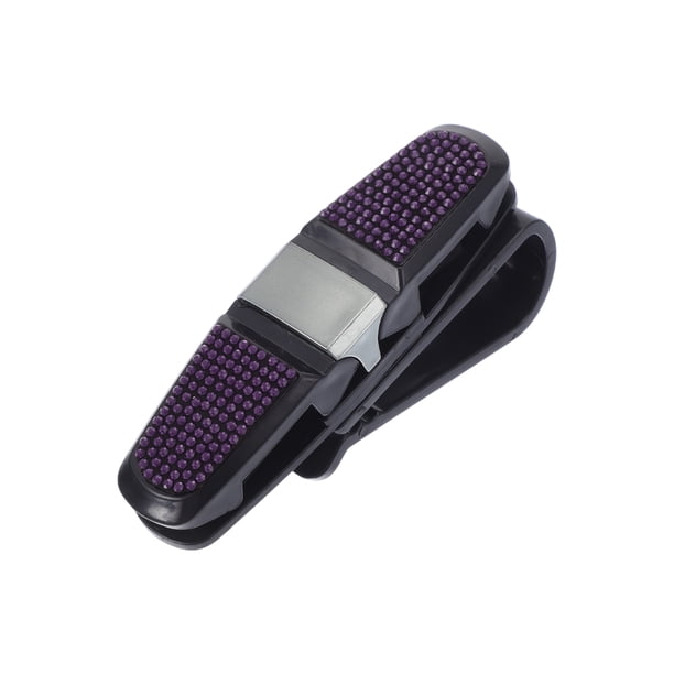 Clip para gafas de sol de coche Unique Bargains, soporte universal para parasol, ABS púrpura 10x2.5cm 1 Pcs