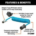 thumbnail image 4 of Curt Manufacturing 8' Dinghy Towing Adapter and Socket (7-Way RV Blade to 6-Way Round Vehicle) - 57283, 4 of 5