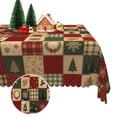 thumbnail image 7 of Vintage Christmas Patchwork Rectangular Tablecloth,60x70 Inch,Stain‑Resistant Table Cover for Family Holiday Dinner, 7 of 7
