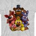 thumbnail image 2 of Five Nights At Freddy's Plush Characters Group Short Youth Atheltic Heather Crew Neck Short Sleeve T-shirt - Large, 2 of 3