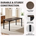 thumbnail image 3 of Modern Dining Table Set for 4, SYNGAR Faux Marble Table and PU Leather Upholstered Chairs Set, 5 Piece Kitchen Dining Set, Dining Table and Chairs Set for Small Space, Breakfast Nook, Black, 3 of 8