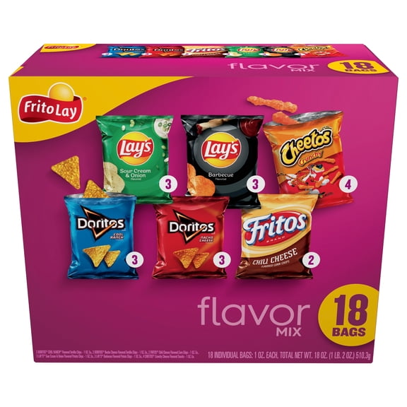 Frito-Lay Snacks Variety Pack Flavor Mix, 18 Count