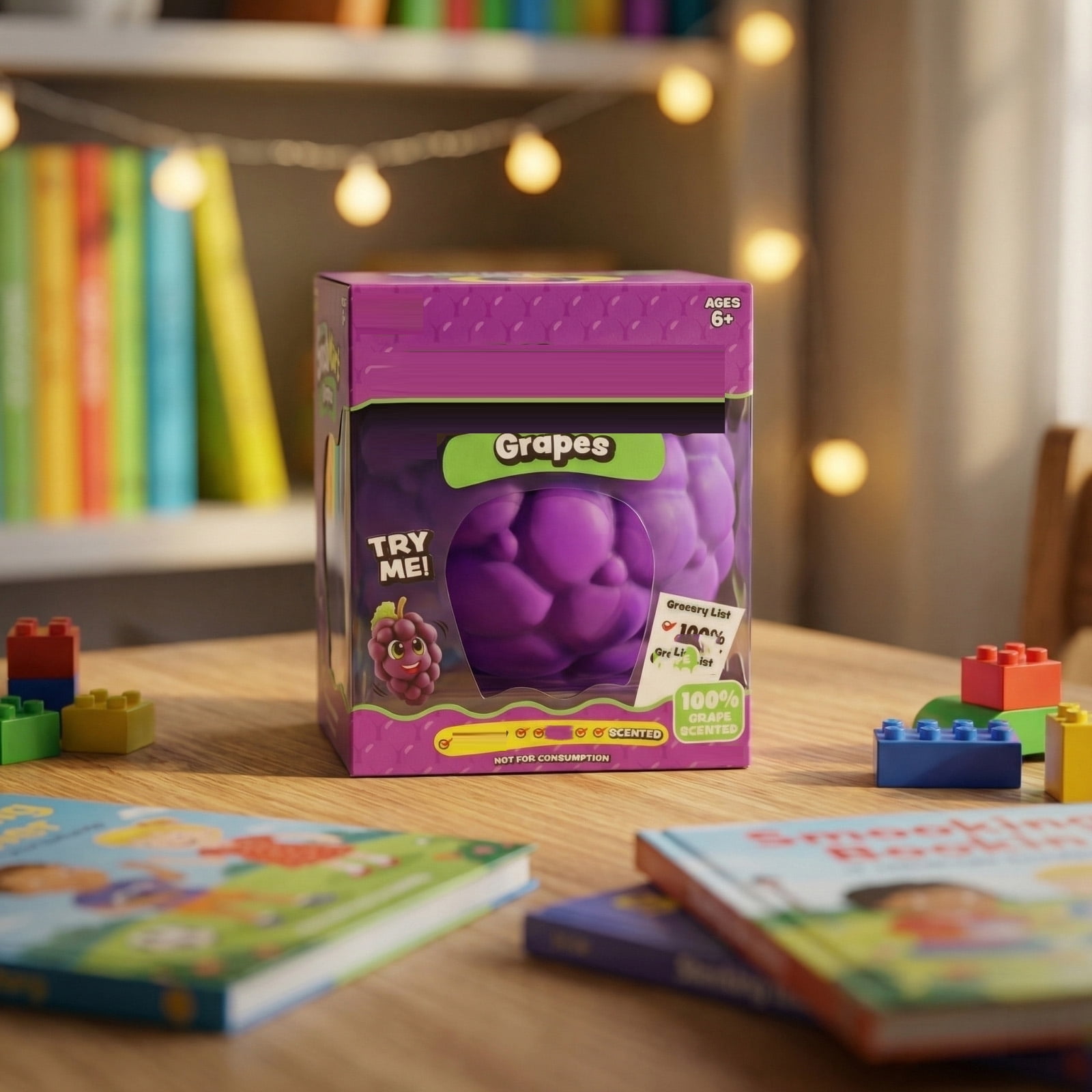 Squeezy Grapes - 6 Inch Ultra-Soft Slow Rising Jumbo Squishy Grapes, Stress Relief Toy for Adults, Focus & Relaxation