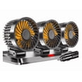 thumbnail image 1 of Ventilador Para Auto De 3 Cabezas Ajustables Portátil 12/24v Belug, Negro con aspas naranjas, 1 of 5