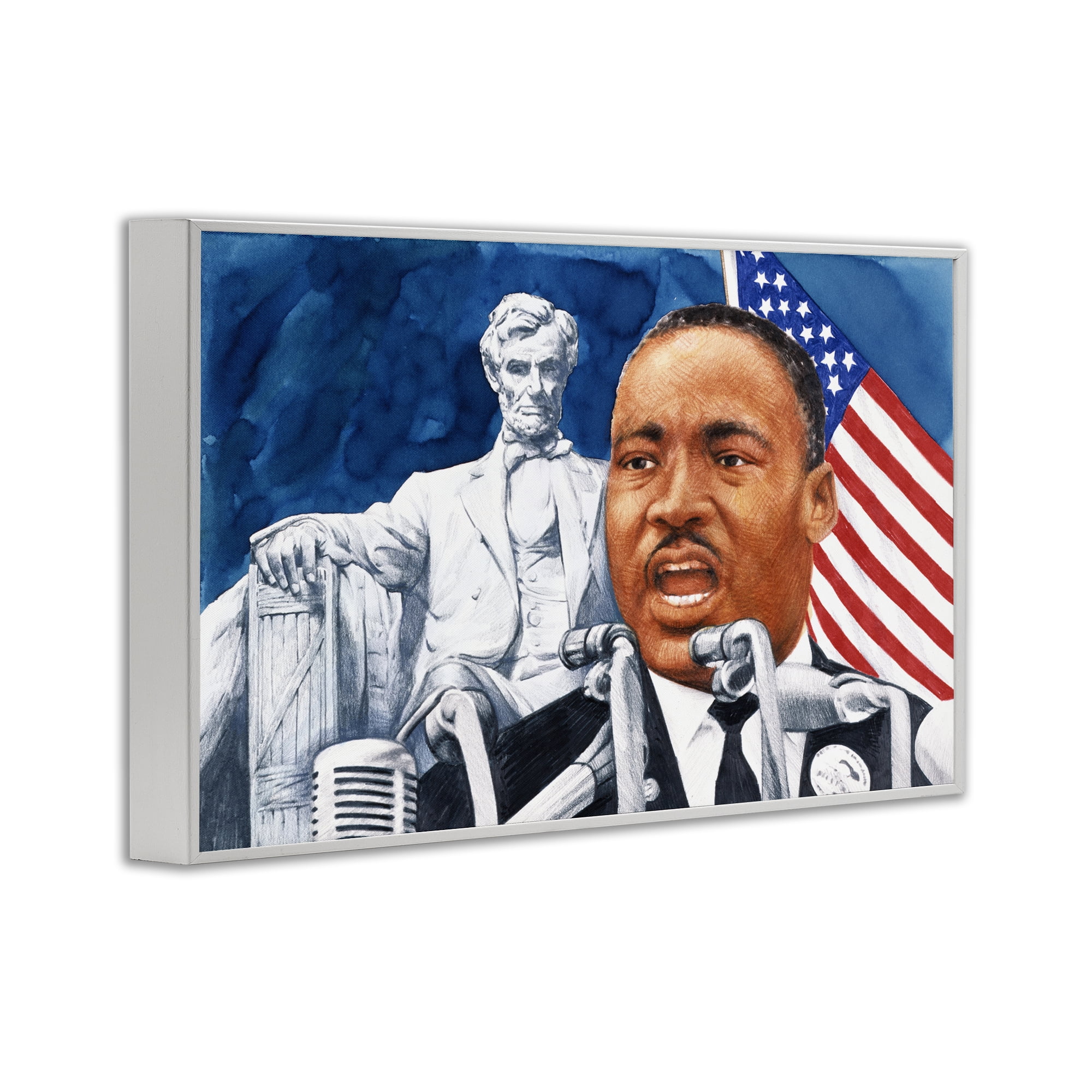 1960s American Speech Portrait White Framed Giclee Art, design by Wind River Studios