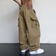 thumbnail image 5 of Pantalones largos para hombre, lisos, informales, con cordón, cintura elástica y bolsillo, pantalones deportivos cargo de poliéster., 5 of 9