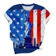 thumbnail image 5 of Weiqiqre Womens Spring Tops 4th of July Tee USA Red White and Blue Shirt American Flag Patriotic Outfit, 5 of 5