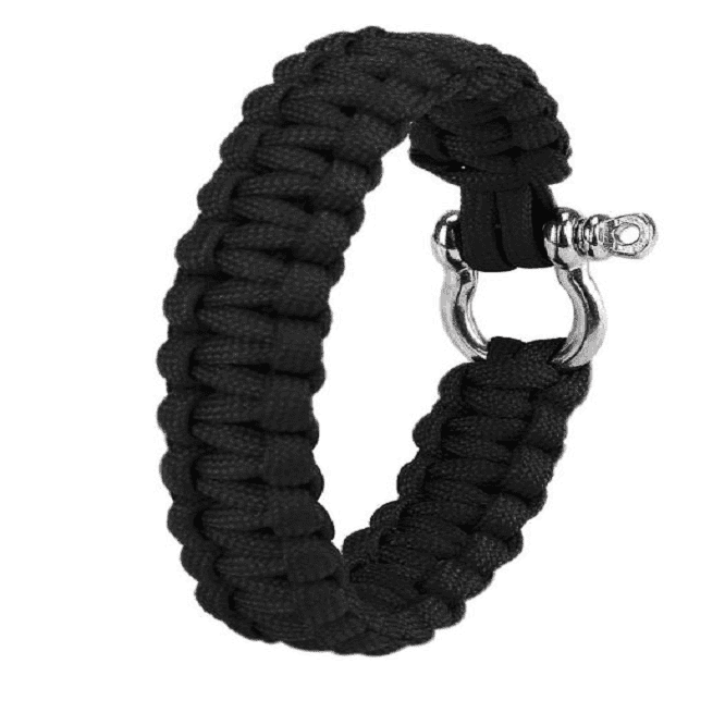 MMolecule Outdoor Paracord Survival Bracelet with Zinc Alloy Bow