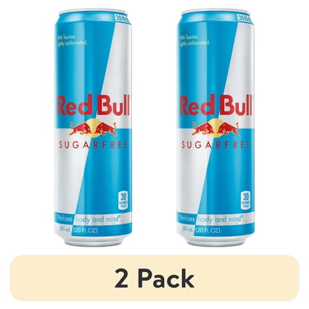 (2 pack) Red Bull Sugarfree Energy Drink, 189mg Caffeine, 20 fl. oz. Can