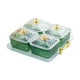 thumbnail image 3 of Plato de frutos secos Tarro de galletas con tapas Tazón de dulces decorativo multifuncional para Green 4 cuadrícula, 3 of 9
