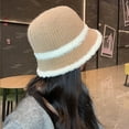 thumbnail image 4 of Xfvqtps Womens Cloche Bucket Hat Knit Chunky Dome Top Winter Color Matching Windproof Coldproof Warm Fall Winter Fishing Hat Khaki, 4 of 4