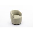thumbnail image 4 of 360 Degree Chenille Swivel Chair, Modern Barrel Club Armchair with Metal Base for Living Room Bedroom,  Light Green, 4 of 7
