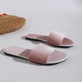 thumbnail image 6 of Women Solid Velvet Wide Strap Flat Open Toe Slip On Casual Slide Sandals Pink 5.5, 6 of 9