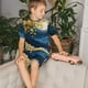 thumbnail image 4 of Balery Moonlit Golden Tree Peacock Conjunto de Pijama Infantil de Manga Corta con Estampado – Ropa de Dormir de Algodón Suave-Medium, 4 of 6