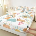 thumbnail image 3 of Castle Fairy Kids Teens Cartoon Capybara 4 Pieces Queen Sheet Sets,Kawaii Rainbow Ultra Soft Flat Sheet,Cute Animal Queen Fitted Sheet,Super Cozy Room Decor, 3 of 7