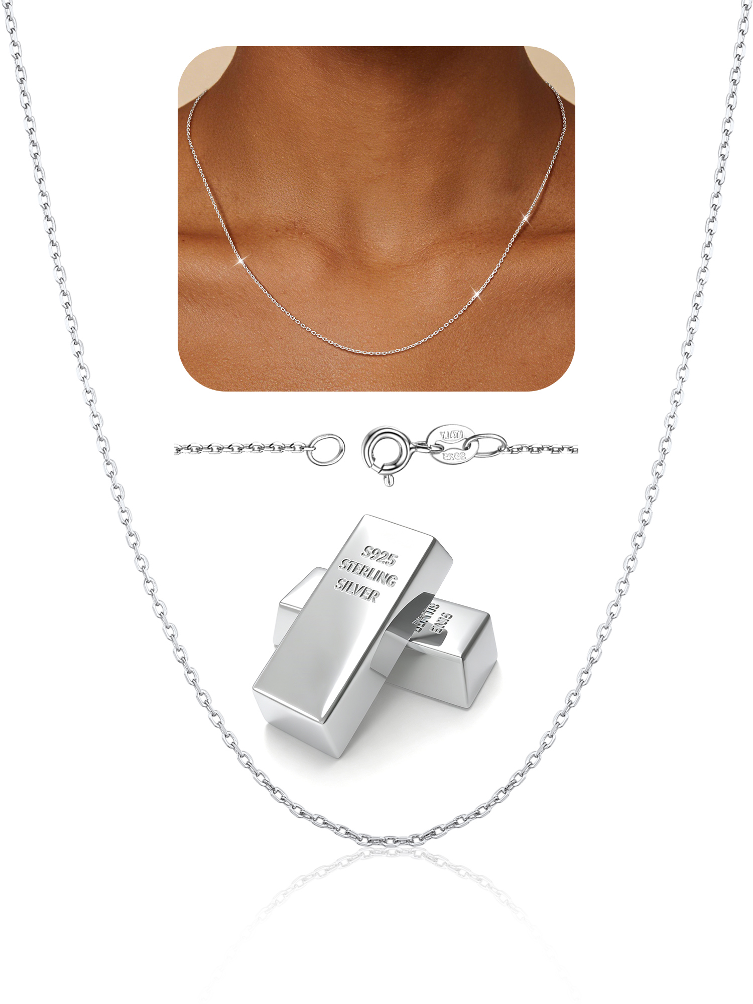 Prosteel Hypoallergenic 925 Sterling Silver Chain Necklace photo 1
