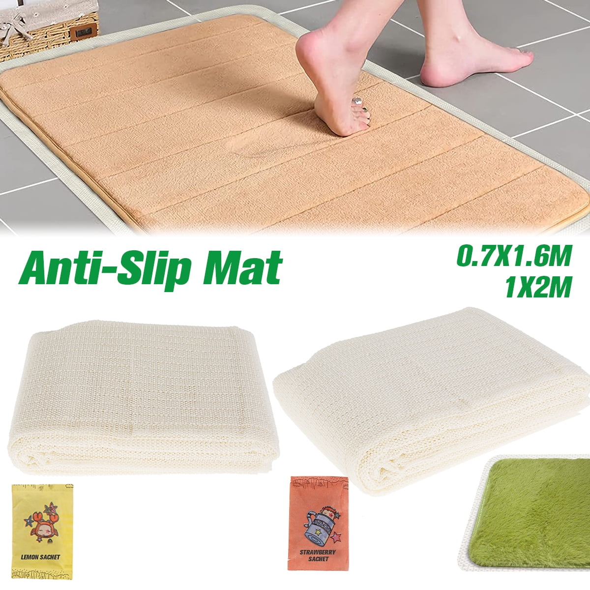 4x Non Slip Washable Ruggies Resuable Carpet Mat Rug Gripper Pad Anti Ski Holder 