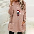 thumbnail image 2 of Lenpel Women's Fuzzy Sweatshirts Oversized Long Sleeve Christmas Graphic Fleece Pullover Sweaters Winter Warm Outwear, 2 of 4