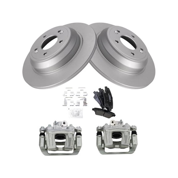 Rear Brake Pad Rotor and Caliper Set - Compatible with 2010 - 2016 Hyundai Genesis 2011 2012 2013 2014 2015