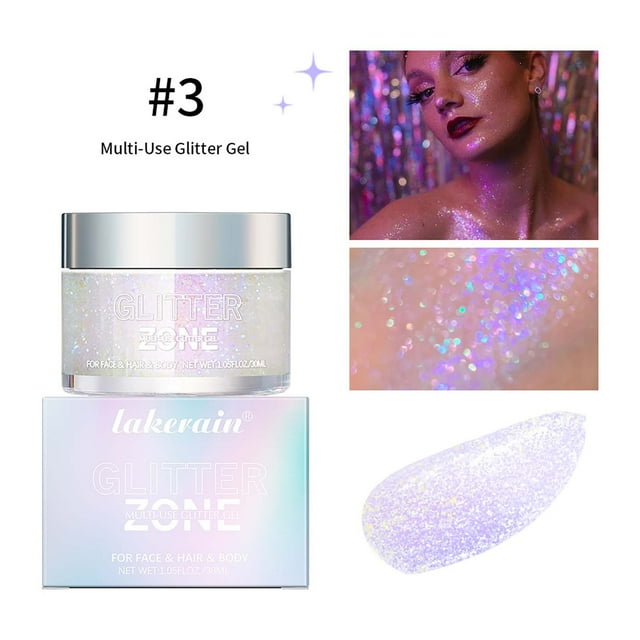 FcBaudy Gel Pailleté Coloré Gel Corporel Pailleté Coloré, et Résistant à la Sueur, Ne Tombe Pas Facilement 30 ml Crème de Réparation