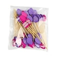 thumbnail image 4 of 100 piezas de adornos de madera para tartas, decoración de comida, sándwiches, brochetas de barbacoa, postres, palillos de frutas para bodas, Pascua, fiestas de verano Huevo, 4 of 9