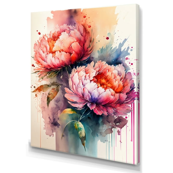 Designart Vibrant Peonies Canvas Wall Art