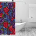 thumbnail image 2 of Shower Curtain, Wild Berries Waterproof Fabric Plastic Shower Curtain, Drying Fast Bathroom Curtain with 9 Buttonholes, Ruffle Shower Curtain 60x72in, 2 of 8