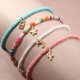 thumbnail image 1 of 4 tobilleras bohemias hechas a mano con cuentas, tobillera multicolor con arcoíris, 1 of 5