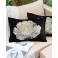 thumbnail image 6 of Flower Black Throw Pillow Cover 24 x 36 Inch Decorative Pillow Cover Gold White Abstract Floral Aesthetic Lumbar Pillowcase Seasonal Rectangle Cushion Case for Couch Sofa Bed Living Room, 6 of 7