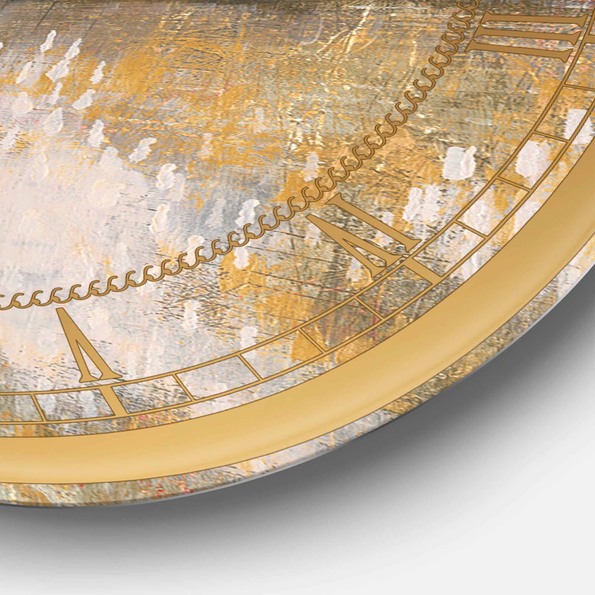 Designart 'Glam Cream and Brown Curious Sky' Glam Wall Clock