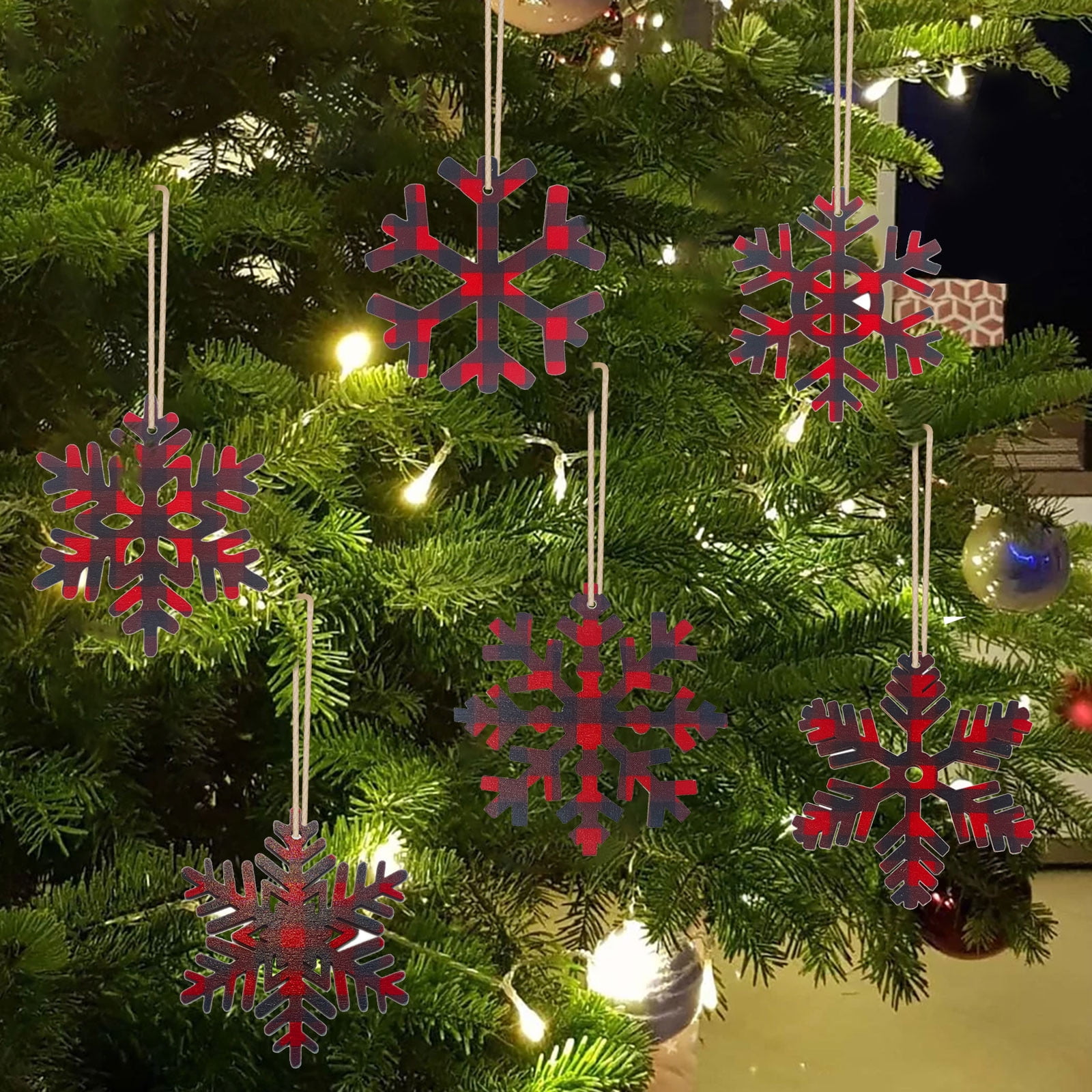 10Pcs Wooden Christmas Tree Kids Crafts Hanging Ornaments Xmas Decoration D 