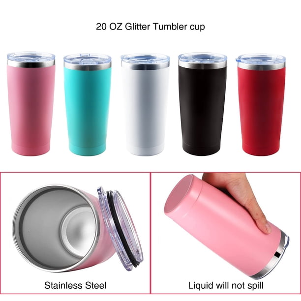 RED - 20oz Stainless Steel Tumbler Slider Lid Vacuum Insulated Travel Cup  Coffee Mug