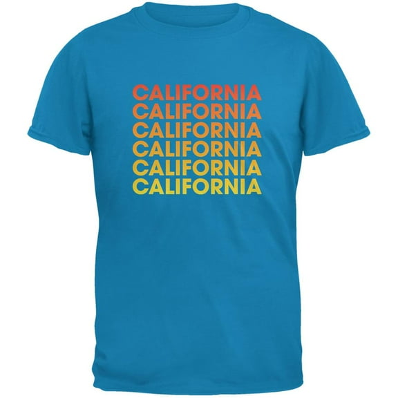 California Repeating Gradient Sapphire Blue Adult T-Shirt - 2X-Large