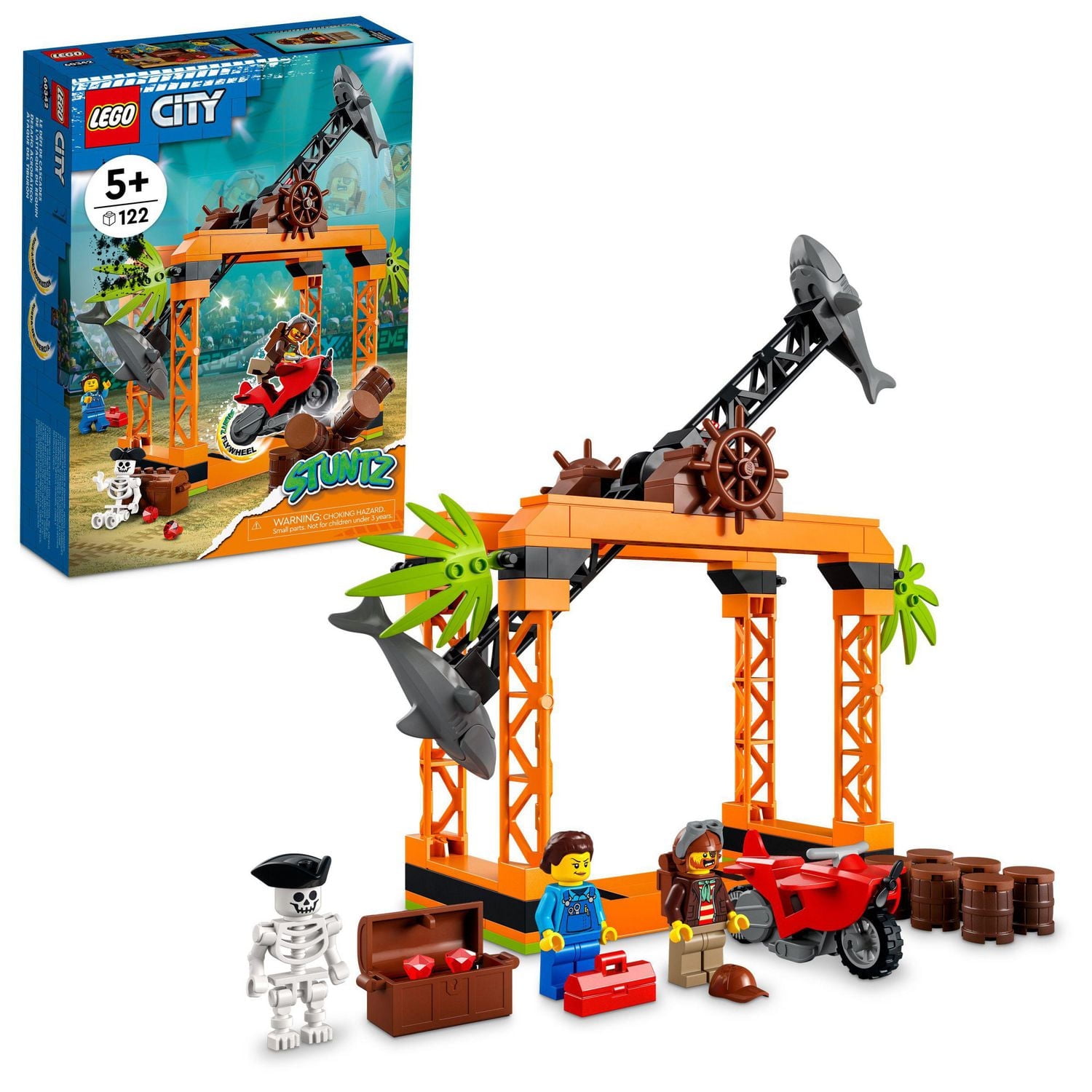 LEGO City Stuntz The Shark Attack Stunt Challenge 60342 Toy Building Kit (122 Pieces), Includes 122 Pieces, Ages 5+