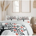 thumbnail image 6 of Ambesonne Valentines Duvet Cover Sets, Romantic Love Tree, 2-King, Vermilion Black, 6 of 7